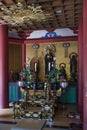 Nagano - Japan, June 5, 2017: Interior of a Buddhist temple at