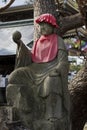 Nagano, Japan - June 3, 2017: Traditional stone carved Jizo wit