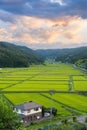 Nagano Prefecture, Japan at rual Tanokuchi Rice Terraces