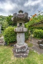 Ishidoro traditional stone lantern at Sotokuji temple. Nichiren sect Buddhist temple Royalty Free Stock Photo