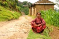 NAGARKOT, NEPAL - JUNE 2013: Nepali vilager at her vilage
