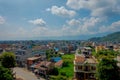 NAGARKOT, NEPAL OCTOBER 11, 2017:Aerial view ofthe beautiful landscape of dowtown in nagarkot Nepal