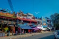 NAGARKOT, NEPAL OCTOBER 11, 2017: Beautiful view of dowtown with some restaurants around, in Nagarkot Nepal