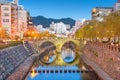 Nagasaki, Japan cityscape with Megane Bridge Royalty Free Stock Photo