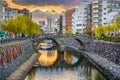 Nagasaki, Japan cityscape at Megane Spectacles Bridge Royalty Free Stock Photo