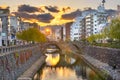 Nagasaki, Japan cityscape with Megane Spectacles Bridge Royalty Free Stock Photo