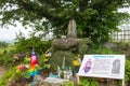 Tomb of Amakusa Shiro 1621?-1638 at Remains of Hara castle in Shimabara, Nagasaki, Japan. He was