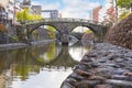 Meganebashi Bridge is the most remarkable of several stone bridges. The bridge gets its name from Royalty Free Stock Photo
