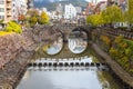 Meganebashi Bridge is the most remarkable of several stone bridges. The bridge gets its name from Royalty Free Stock Photo