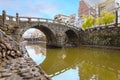 Meganebashi Bridge is the most remarkable of several stone bridges. The bridge gets its name from Royalty Free Stock Photo