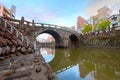 Meganebashi Bridge is the most remarkable of several stone bridges. The bridge gets its name from Royalty Free Stock Photo