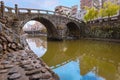 Meganebashi Bridge is the most remarkable of several stone bridges. The bridge gets its name from Royalty Free Stock Photo