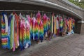 Origami paper cranes representing peace, at Atomic Bomb Hypocenter, Nagasaki. Japan