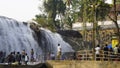 Nagercoil,Tamilnadu,India- December 12 2021: Tourists enjoying Thirparappu falls. A major tourist attraction place from