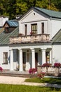 Panoramic view of park and historic museum manor house of Mikolaj Rej, polish renaissance poet and writer in Naglowice, Poland Royalty Free Stock Photo