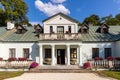 Panoramic view of park and historic museum manor house of Mikolaj Rej, polish renaissance poet and writer in Naglowice, Poland Royalty Free Stock Photo