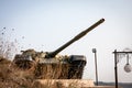 Tank memorial of the Karabakh War outside the Shusha city