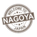 Nagoya brown round grunge vintage ribbon stamp