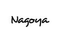 Nagoya city handwritten word text hand lettering. Calligraphy text. Typography in black color