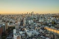 Nagoya cityscape with beautiful sky in sunset evening time