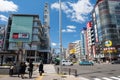 people wait to cross Otsu-dori street to Sunshine Sakae shopping mall, Nagoya Royalty Free Stock Photo