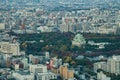 Nagoya, Japan - city in the region of Chubu. Aerial view with sk