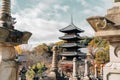 Koshoji Temple pagoda and autumn leaves in Nagoya, Japan