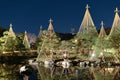 Night of Shirotori Garden, traditional Japanese style garden in Nagoya, Japan Royalty Free Stock Photo