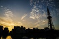 Nagoya TV Tower and sunset Royalty Free Stock Photo