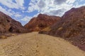 Nahal Amram desert valley and the Arava desert landscape Royalty Free Stock Photo