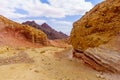 Nahal Amram desert valley and the Arava desert landscape Royalty Free Stock Photo