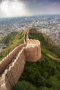 Nahargarh Fort wall  overlooking Jaipur, Rajasthan, India Royalty Free Stock Photo