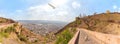 Nahargarh Fort and view on Jaipur, aerial panorama, India