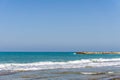 NAHARIYA, ISRAEL-APRIL 4, 2018: rough coast shore on Mediterranean sea in north Israel