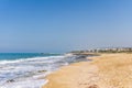 NAHARIYA, ISRAEL-APRIL 4, 2018: rough coast shore on Mediterranean sea in north Israel.