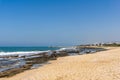 NAHARIYA, ISRAEL-APRIL 4, 2018: rough coast shore on Mediterranean sea in north Israel