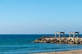 Nahariya, Israel - November 5, 2021: Nahariya`s Promenade and Galei Galil Beach Royalty Free Stock Photo