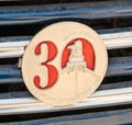 Memorable emblem of Israel Classic Vehicle club - 30 years to the club - Club 5 attached to the car