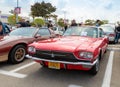 Old Ford Thunderbird 1966 at an exhibition of vintage cars parked near the Big Regba Mall Royalty Free Stock Photo