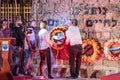 A representative from the townspeople lay a wreath at the memorial at a commemorative ceremony in the Memorial Site To the Fallen