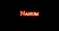 Nahum written with fire. Loop