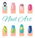 Nail Art Collection Poster Vector Illustration