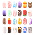 Nail art design. False fingernails manicure vector template
