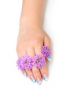 Nail art and flower Royalty Free Stock Photo