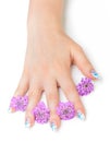 Nail art and flower Royalty Free Stock Photo