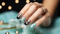 Nail Art Radiance, A Touch of Festivity on a Beautifully Styled Female Manicure