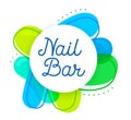 Nail Bar Logo Concept. Creative Studio Design Element for Manicure Pedicure Salon, Round Icon with Typography