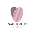 Nail beauty logo design, rose golden nails