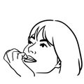 Nail biting vector illustration by crafteroks