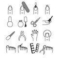 Nail care, manicure and cutter, spa vector icons